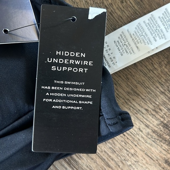 Lauren Ralph Lauren Swim Suit Bikini Top Twist Front Black Size 4 - Picture 6 of 12